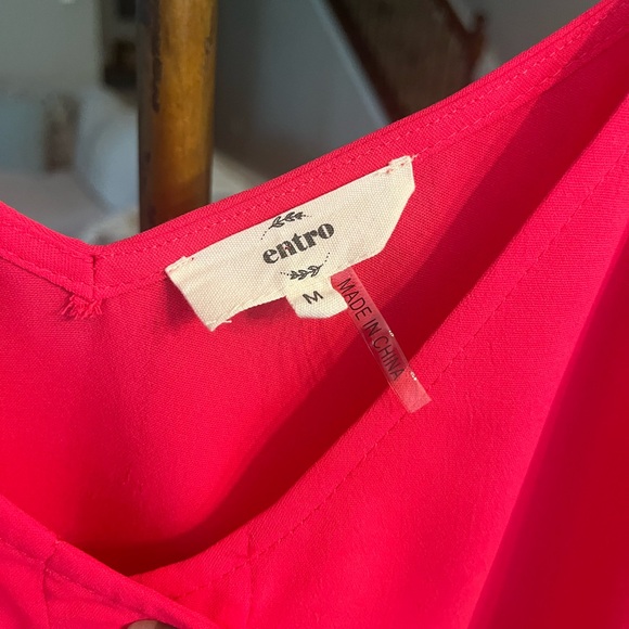 EUC Entro Button Up Tanks Size M Lot of 3 Green, Hot Pink and Pale Lavender - Picture 4 of 10